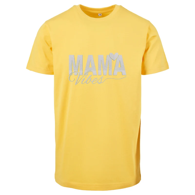 T-Shirt - Mama Vibes - Druck Weiß Rainbow - verschiedene Farben zur Auswahl