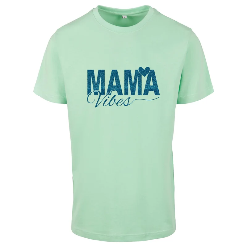 T-Shirt - Mama Vibes - Druck Blau - verschiedene Farben zur Auswahl