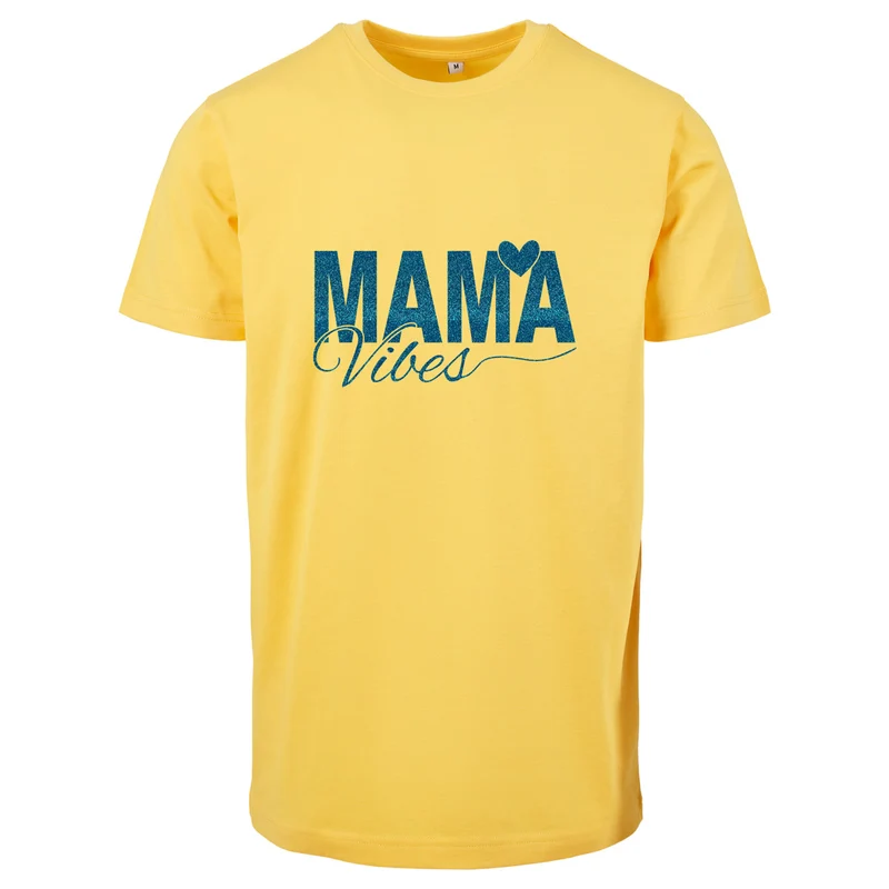 T-Shirt - Mama Vibes - Druck Blau - verschiedene Farben zur Auswahl