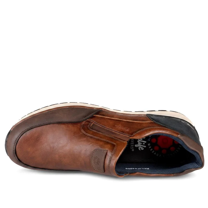 Relife Extra Wide Slip On Trainers - RELIF44008 / 329 859 - Cognac