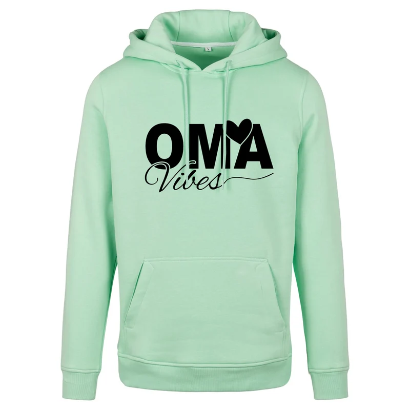 Hoodie - Oma Vibes - Druck Schwarz Matt - verschiedene Farben zur Auswahl