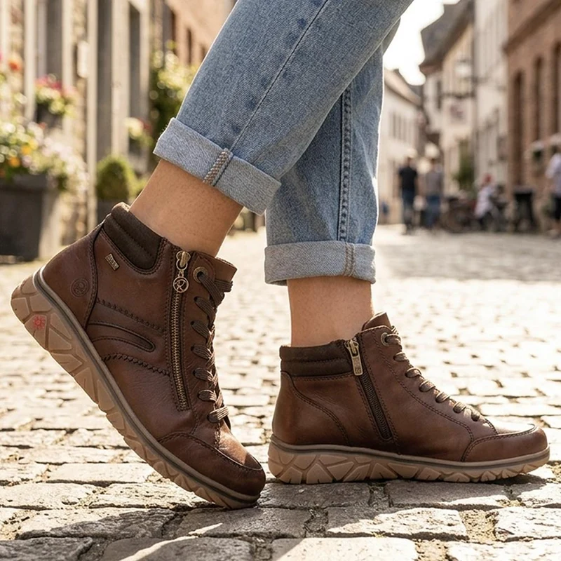 Relife Ankle Boots with Functional Zip - RELIF44031 / 329 825 - Cognac