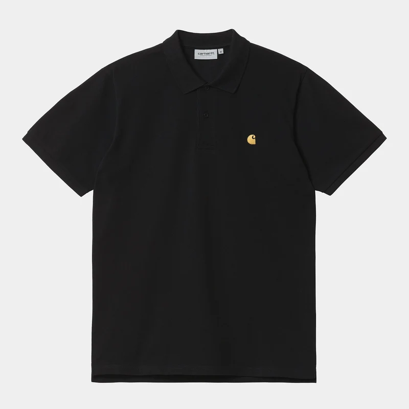 Carhartt WIP Herren Chase Pique Kurzarm-Poloshirt – Schwarz