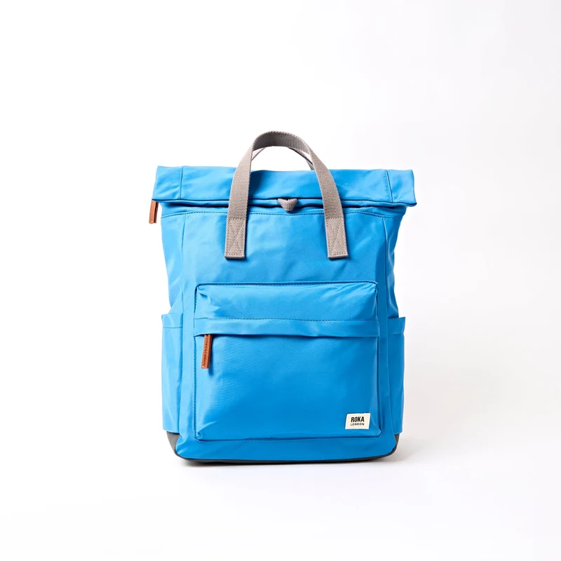 ROKA Canfield B Malibu Blaue mittelgroße Tasche aus recyceltem Nylon