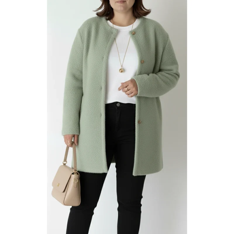 Fabienne | Damen Strickjacke für Große Größen mit Knöpfen vorne und Langarm