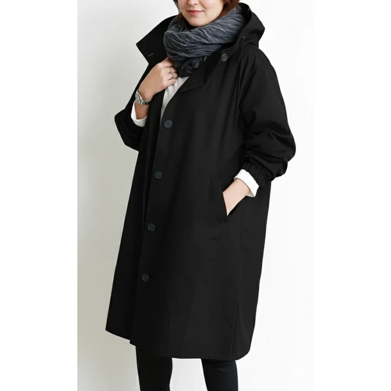 Nadine | Damen Winterjacke für Große Größen mit Kapuze und Trench Stil