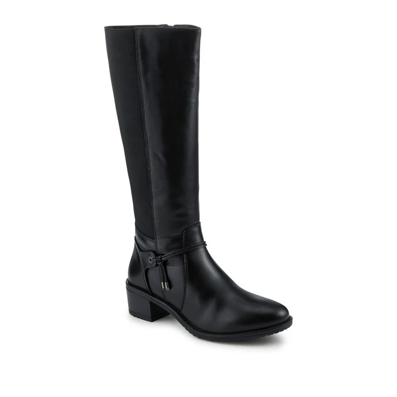Block Heel Leather Stretch Calf Long Boots - RNB42011 / 327 941