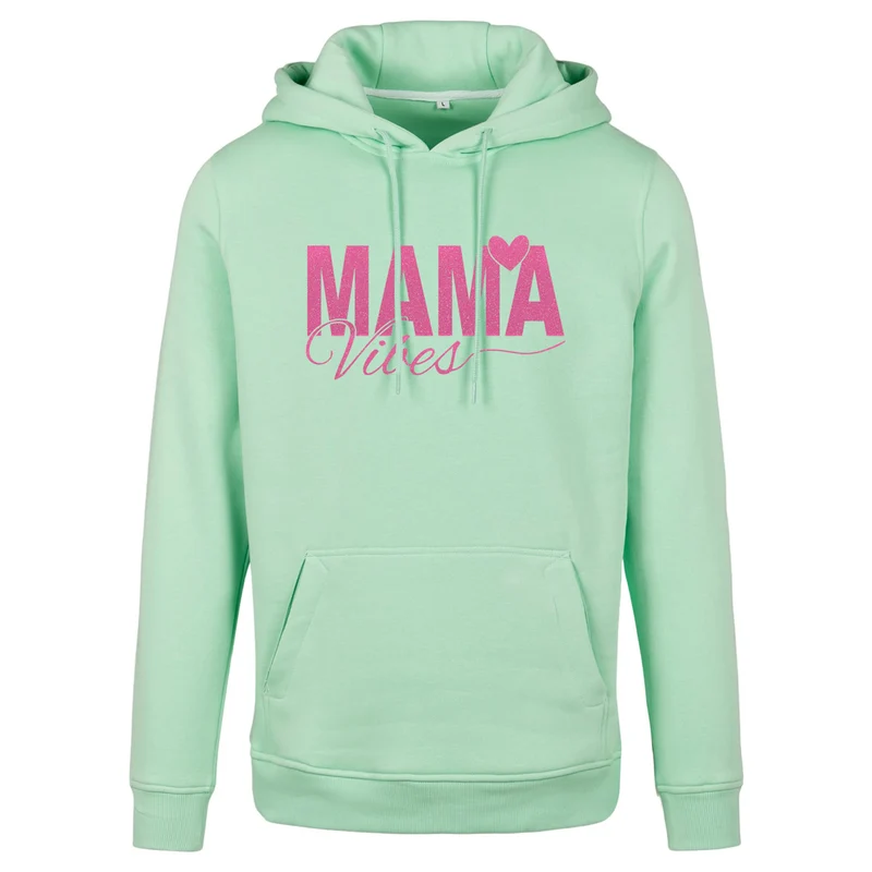 Hoodie - Mama Vibes - Druck Neon Rosa - verschiedene Farben zur Auswahl