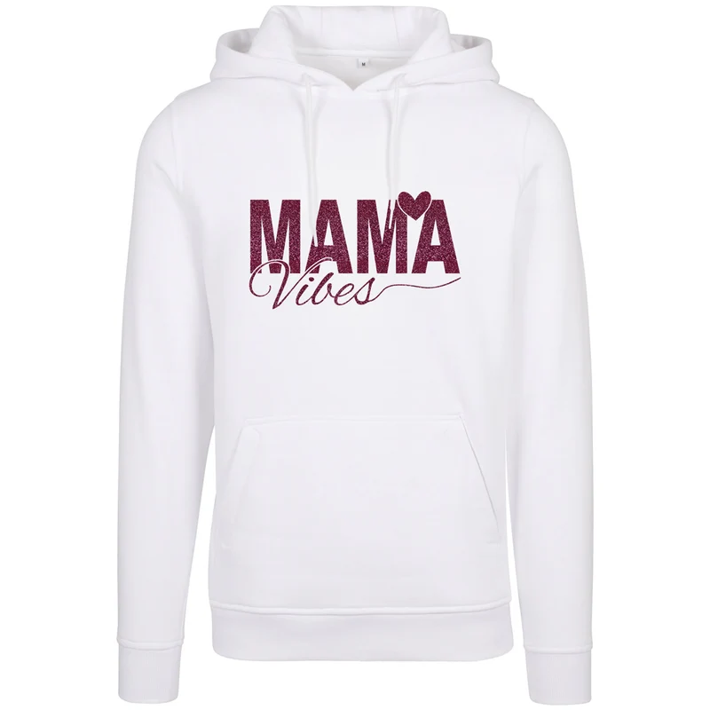 Hoodie - Mama Vibes - Druck Pink - verschiedene Farben zur Auswahl