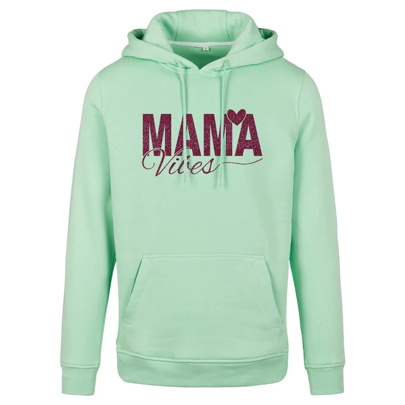Hoodie - Mama Vibes - Druck Pink - verschiedene Farben zur Auswahl