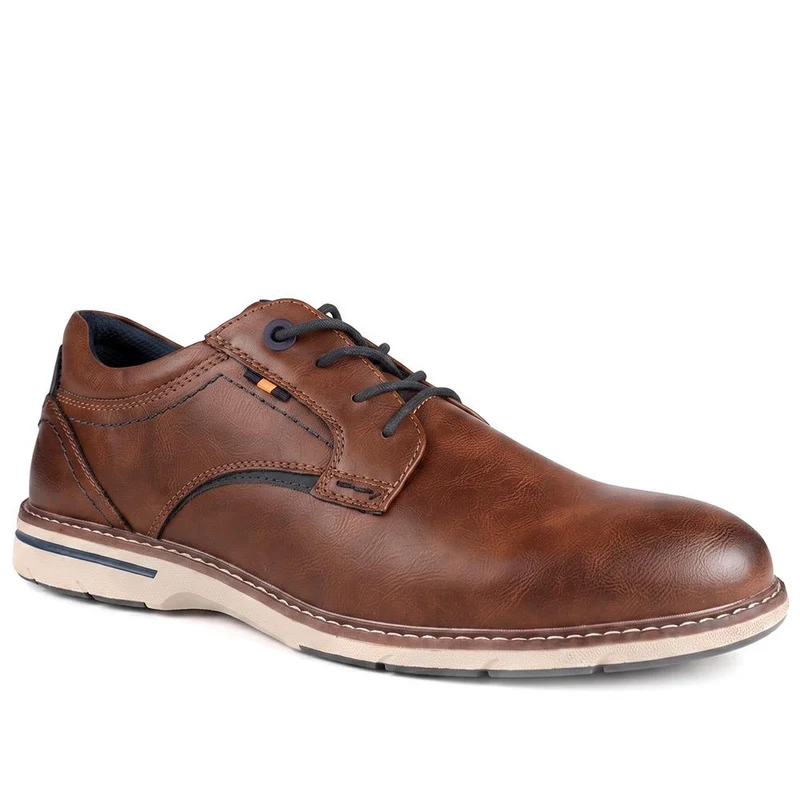 Relife Extra Wide Lace Up Shoes - RELIF44018 / 329 914 - Cognac