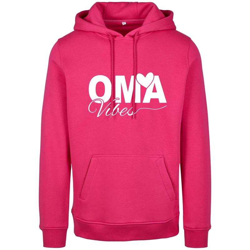 Hoodie - Oma Vibes - Druck Weiß Matt - verschiedene Farben zur Auswahl