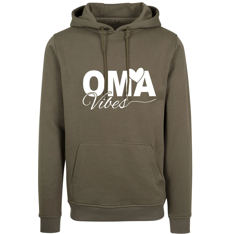 Hoodie - Oma Vibes - Druck Weiß Matt - verschiedene Farben zur Auswahl