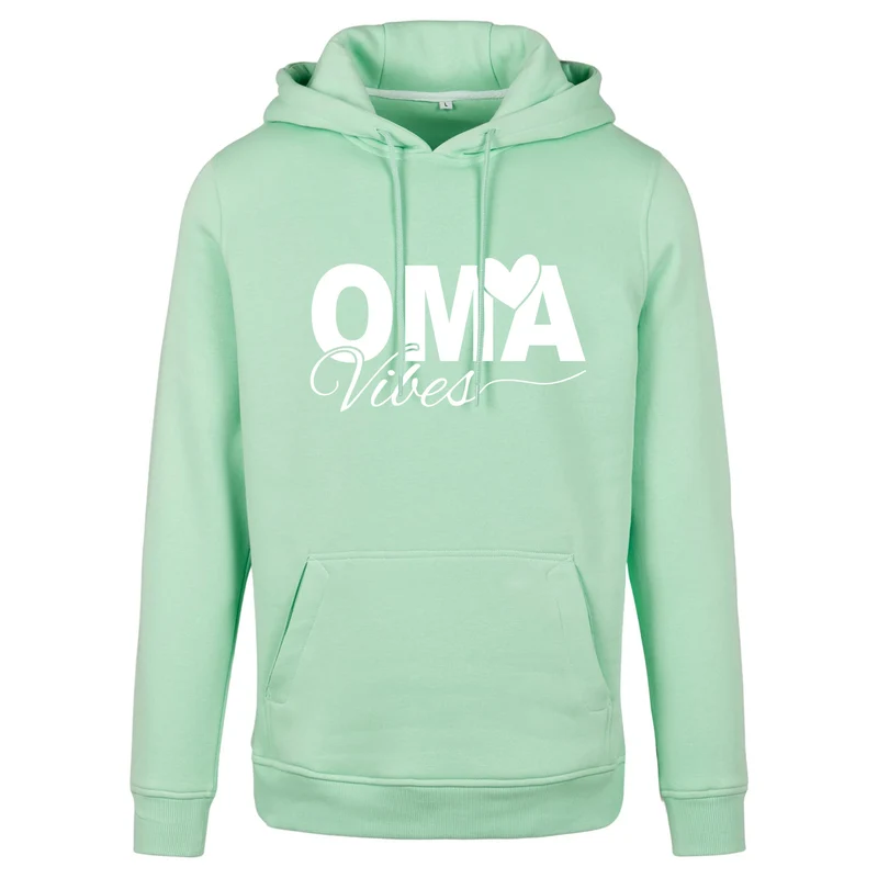 Hoodie - Oma Vibes - Druck Weiß Matt - verschiedene Farben zur Auswahl