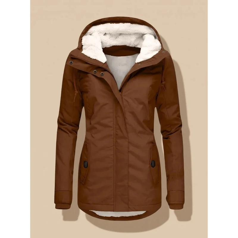 Frieda | Damen Wasserdichte Winterjacke mit Kapuze und Reißverschluss