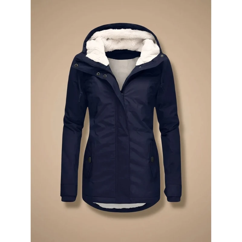 Frieda | Damen Wasserdichte Winterjacke mit Kapuze und Reißverschluss