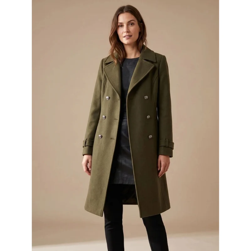 Hanni | Damen Winterjacke im Zweireiher Stil mit Wollmantel