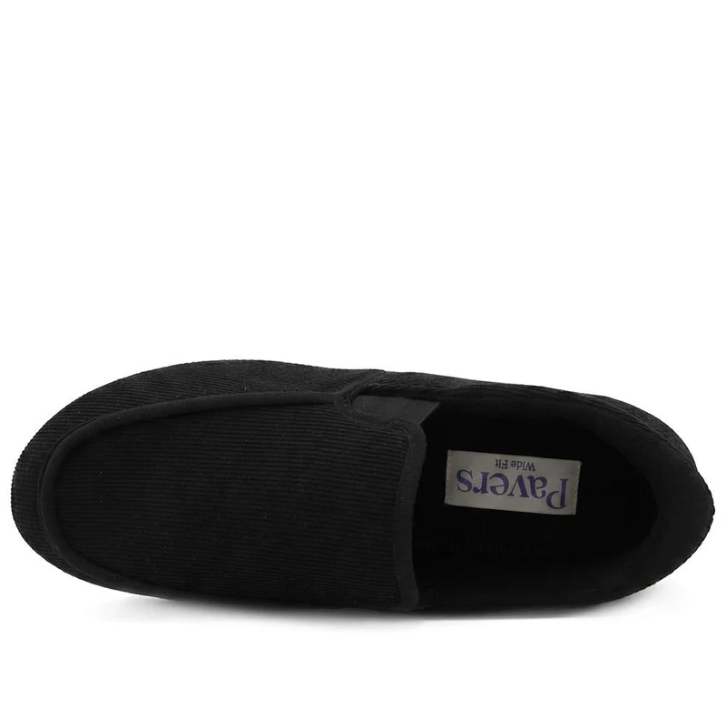 Easy Step In Extra Wide Corduroy Slippers - QING42009 / 327 900 - Black