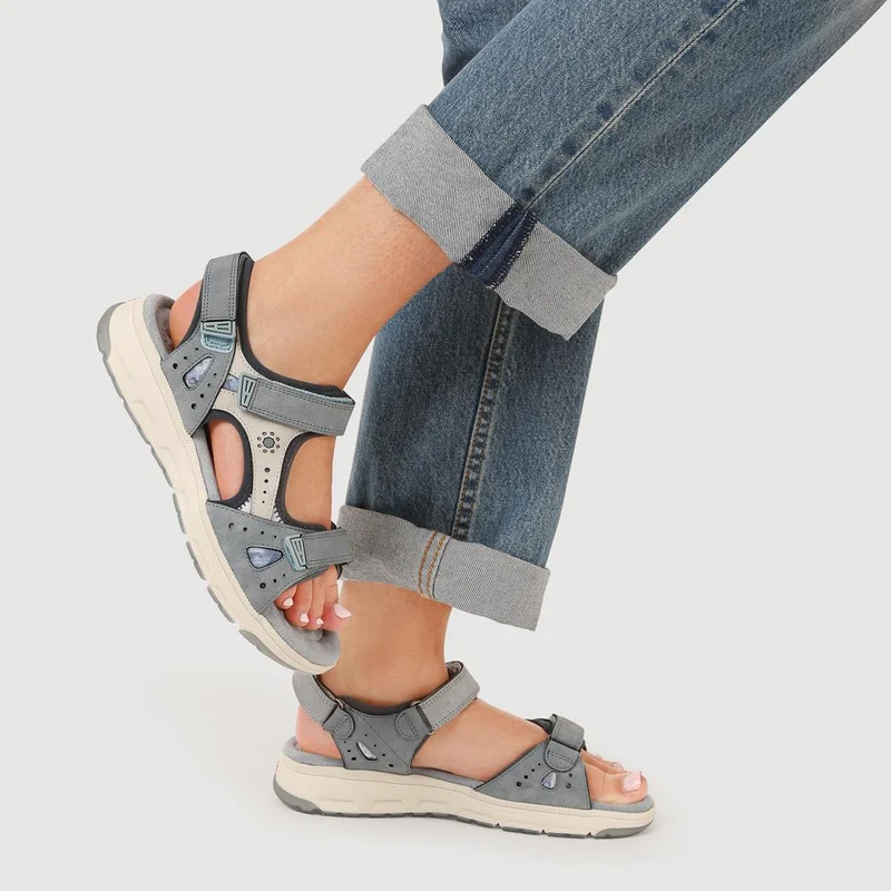 Wide-Fit Shock-Absorbing Sandals - RELIF41009 / 327 187 - Light Blue