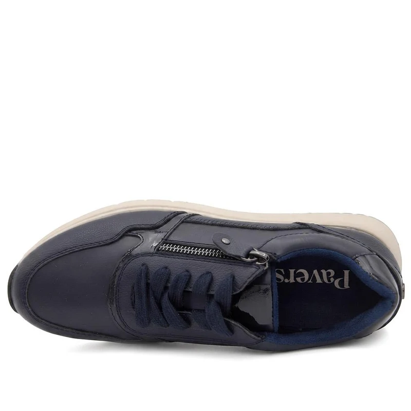 Lightweight Zip & Lace Fasten Trainers - WBINS44043 / 329 606 - Navy