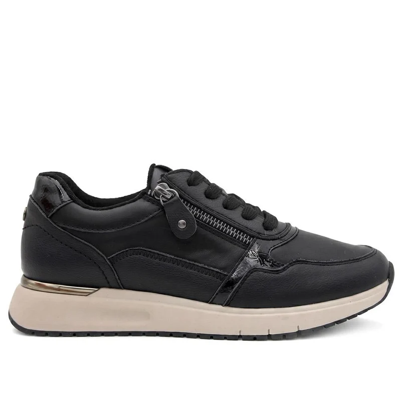 Lightweight Zip & Lace Fasten Trainers - WBINS44043 / 329 606 - Black