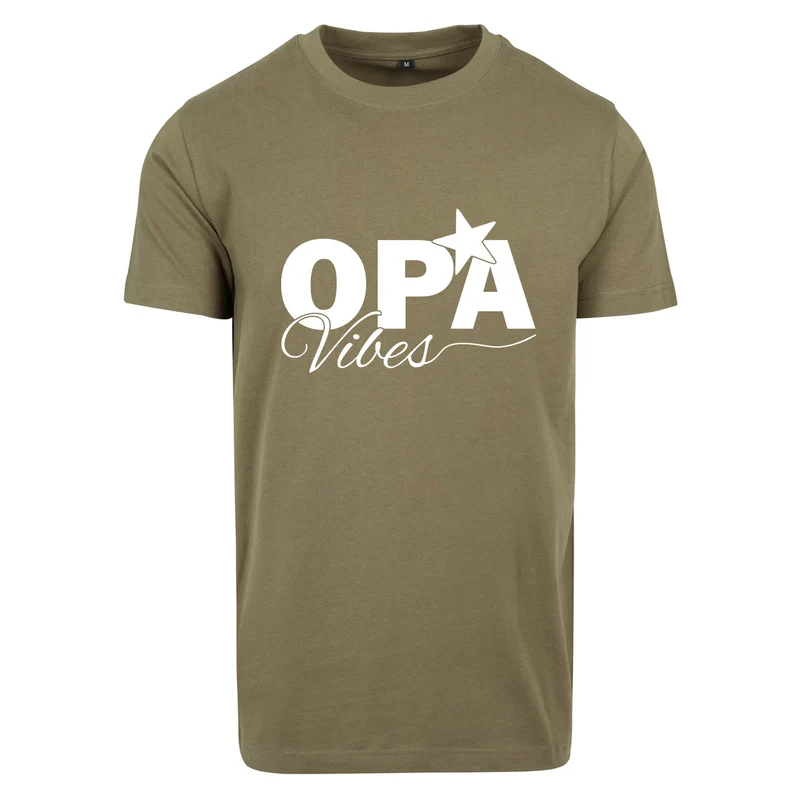 T-Shirt Shirt -Opa Vibes - Druck Weiss Matt - verschiedene Farben zur Auswahl