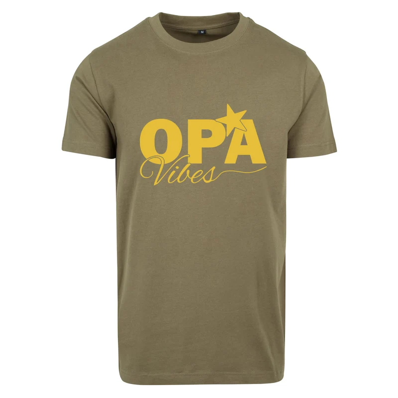 T-Shirt Shirt -Opa Vibes - Druck Gold Matt - verschiedene Farben zur Auswahl