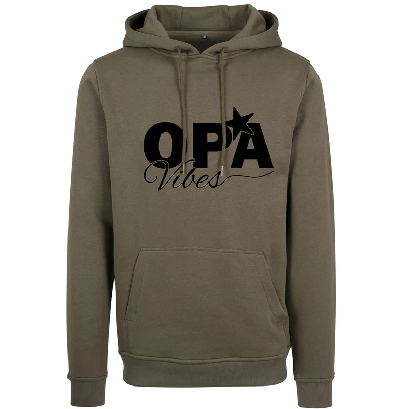 Hoodie - Opa Vibes - Druck Schwarz Matt - verschiedene Farben zur Auswahl