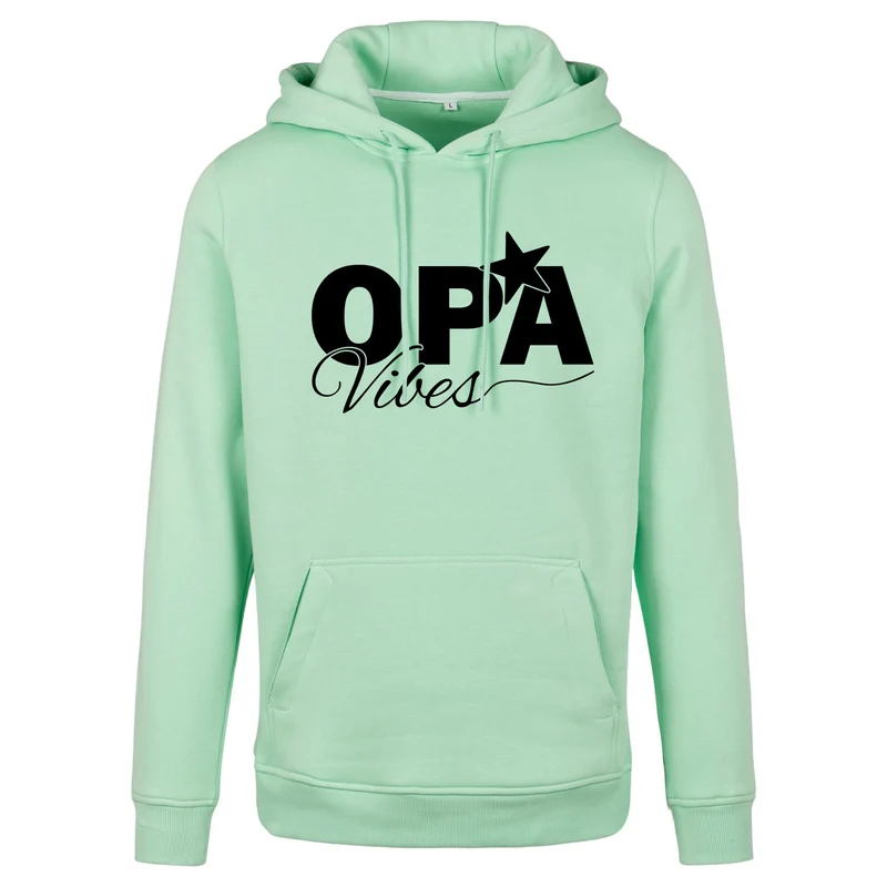 Hoodie - Opa Vibes - Druck Schwarz Matt - verschiedene Farben zur Auswahl