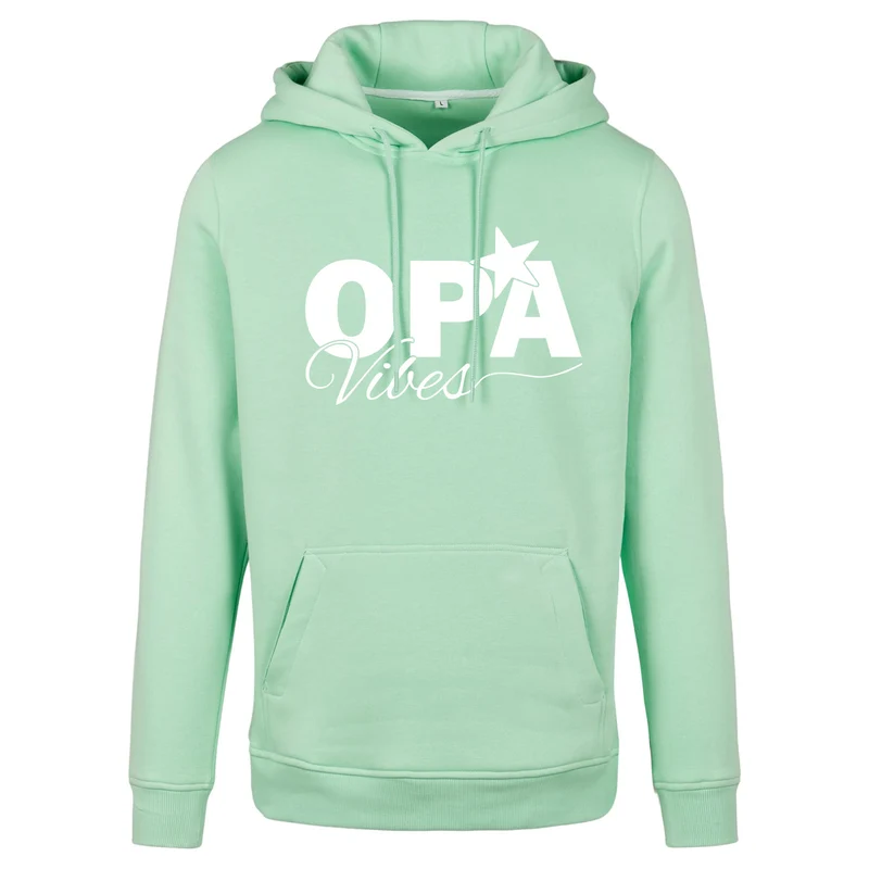Hoodie - Opa Vibes - Druck Weiß Matt - verschiedene Farben zur Auswahl
