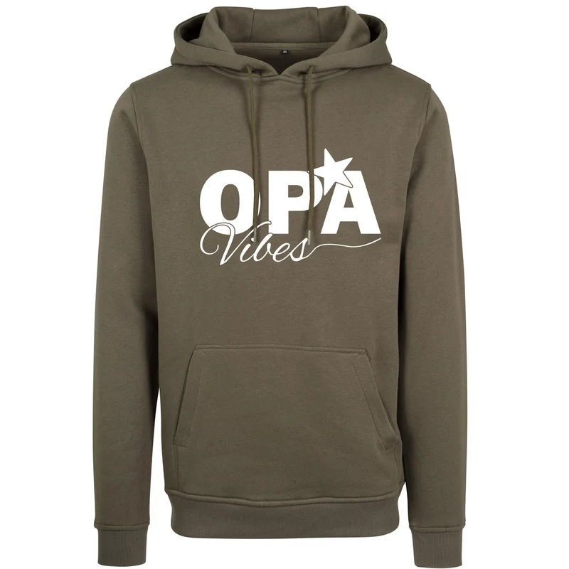 Hoodie - Opa Vibes - Druck Weiß Matt - verschiedene Farben zur Auswahl