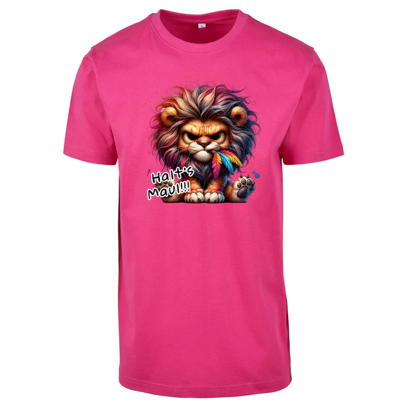T-Shirt Shirt - Löwe Halt´s Maul Druck - verschiedene Farben zur Auswahl