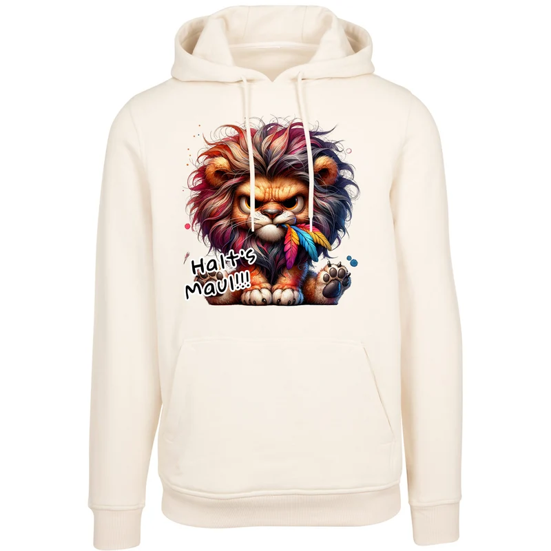Hoodie - Löwe Lion Halt´s Maul Druck - verschiedene Farben zur Auswahl
