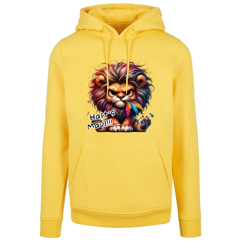 Hoodie - Löwe Lion Halt´s Maul Druck - verschiedene Farben zur Auswahl