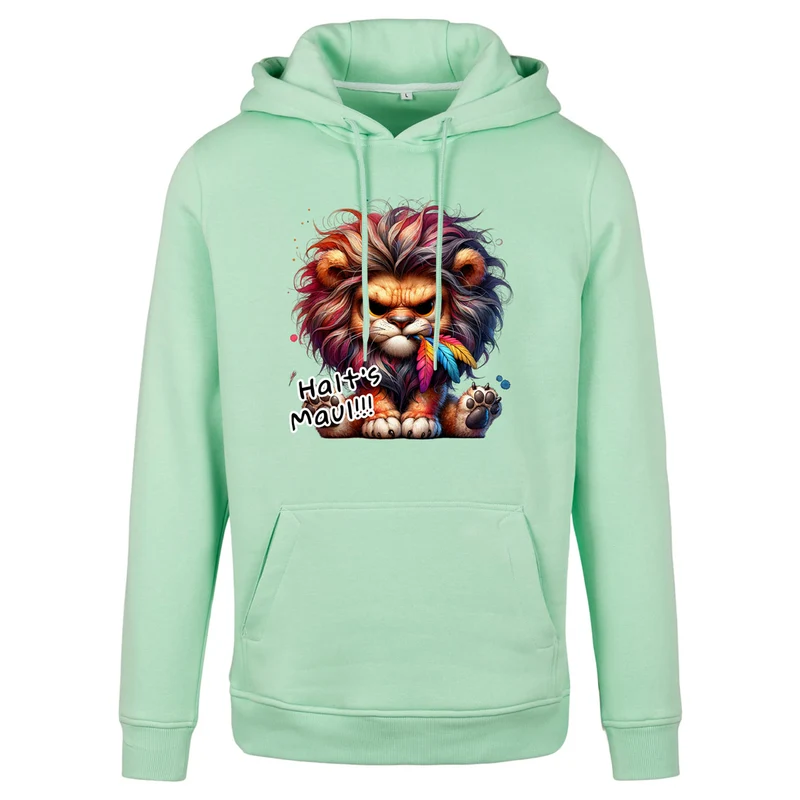 Hoodie - Löwe Lion Halt´s Maul Druck - verschiedene Farben zur Auswahl