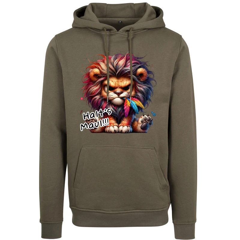 Hoodie - Löwe Lion Halt´s Maul Druck - verschiedene Farben zur Auswahl