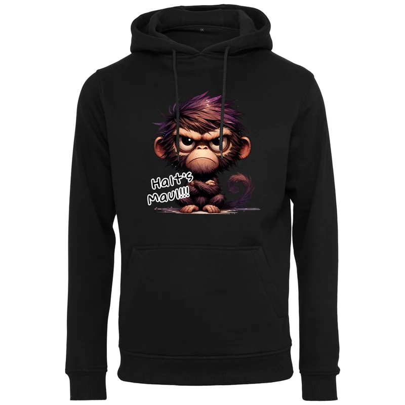 Hoodie - Affe Halt´s Maul Druck - verschiedene Farben zur Auswahl