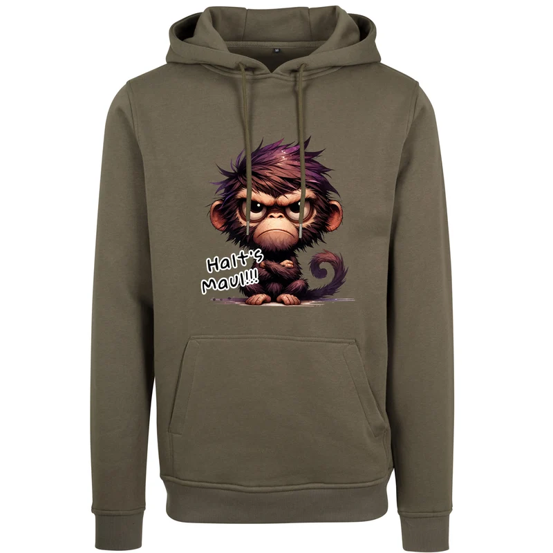 Hoodie - Affe Halt´s Maul Druck - verschiedene Farben zur Auswahl