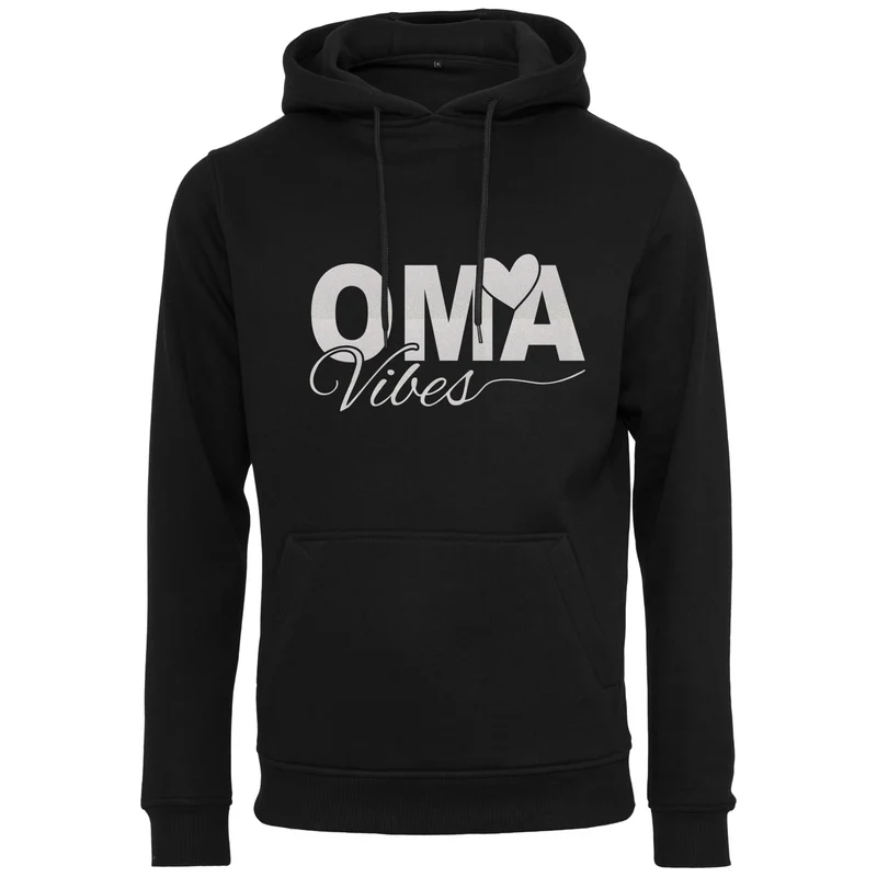 Hoodie - Oma Vibes - Druck Weiß Rainbow Glitter - verschiedene Farben zur Auswahl