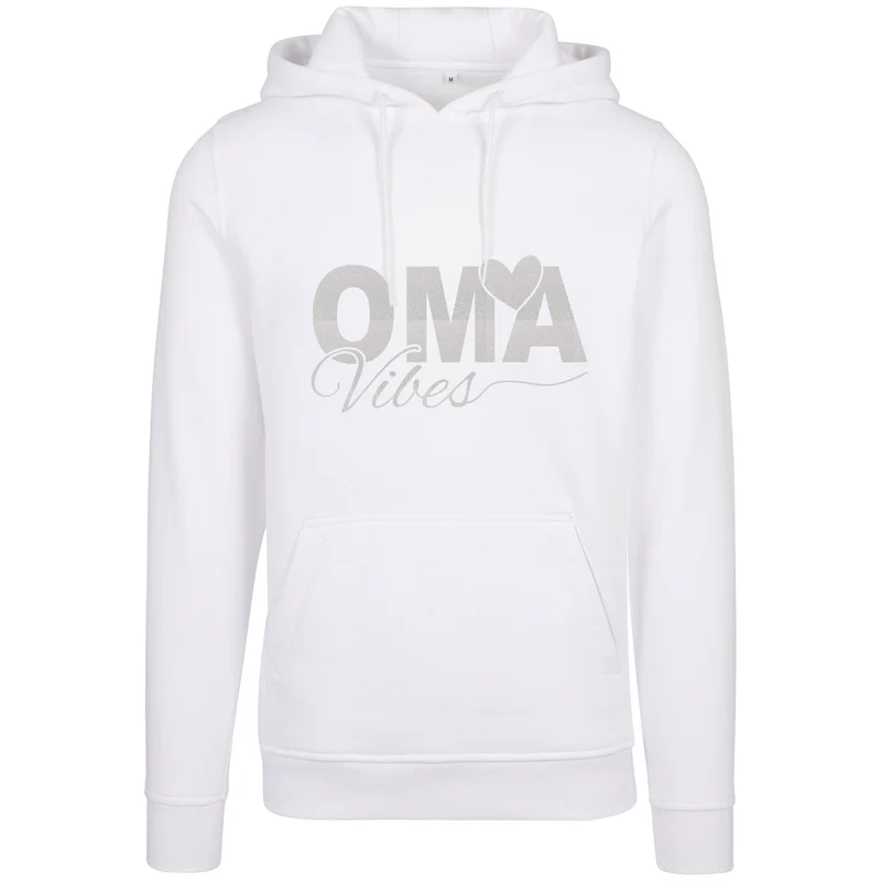 Hoodie - Oma Vibes - Druck Weiß Rainbow Glitter - verschiedene Farben zur Auswahl