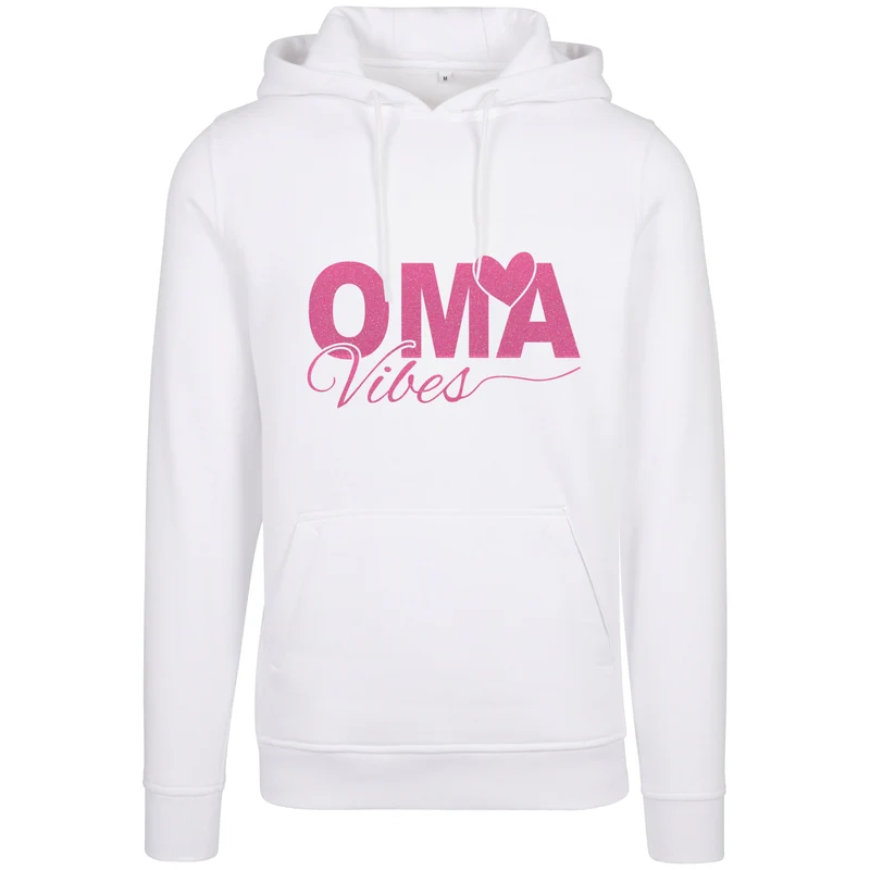 Hoodie - Oma Vibes - Druck Neon Rosa Glitter - verschiedene Farben zur Auswahl