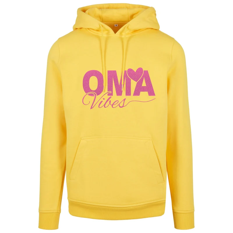 Hoodie - Oma Vibes - Druck Neon Rosa Glitter - verschiedene Farben zur Auswahl