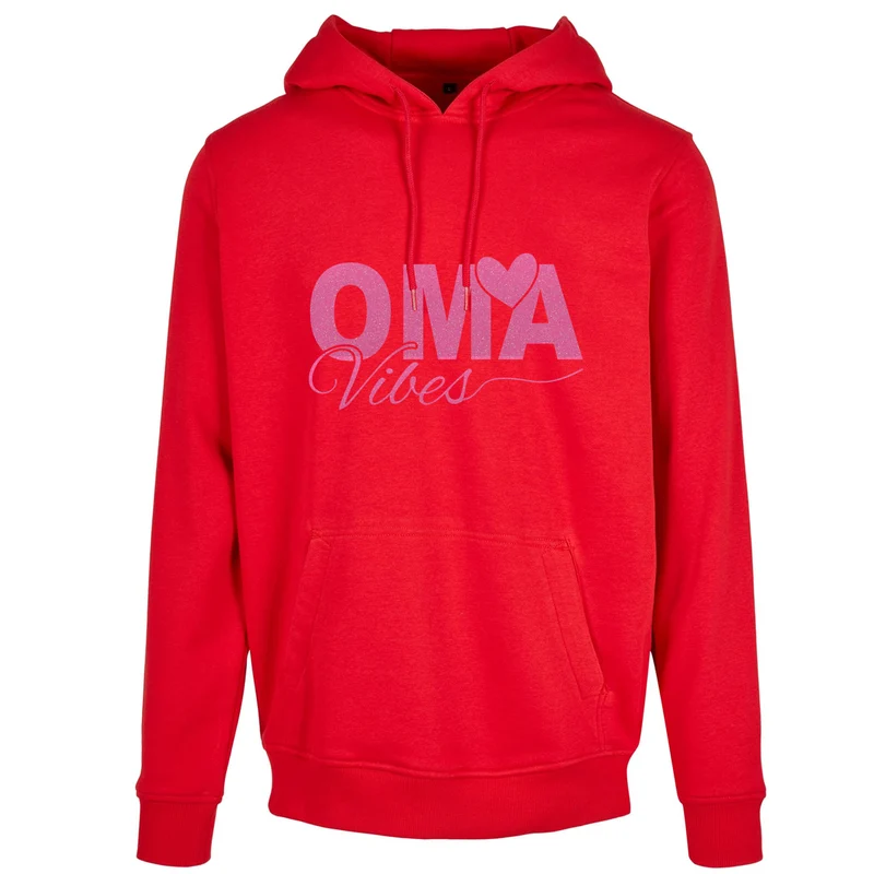 Hoodie - Oma Vibes - Druck Neon Rosa Glitter - verschiedene Farben zur Auswahl