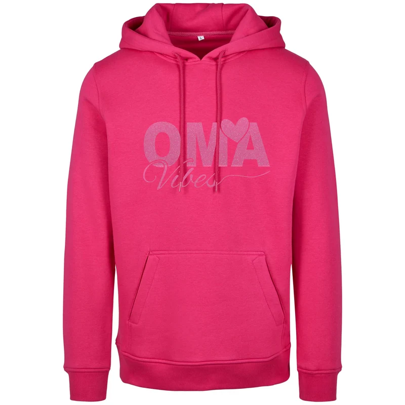 Hoodie - Oma Vibes - Druck Neon Rosa Glitter - verschiedene Farben zur Auswahl