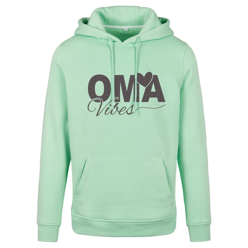 Hoodie - Oma Vibes - Druck Multi Glitter - verschiedene Farben zur Auswahl