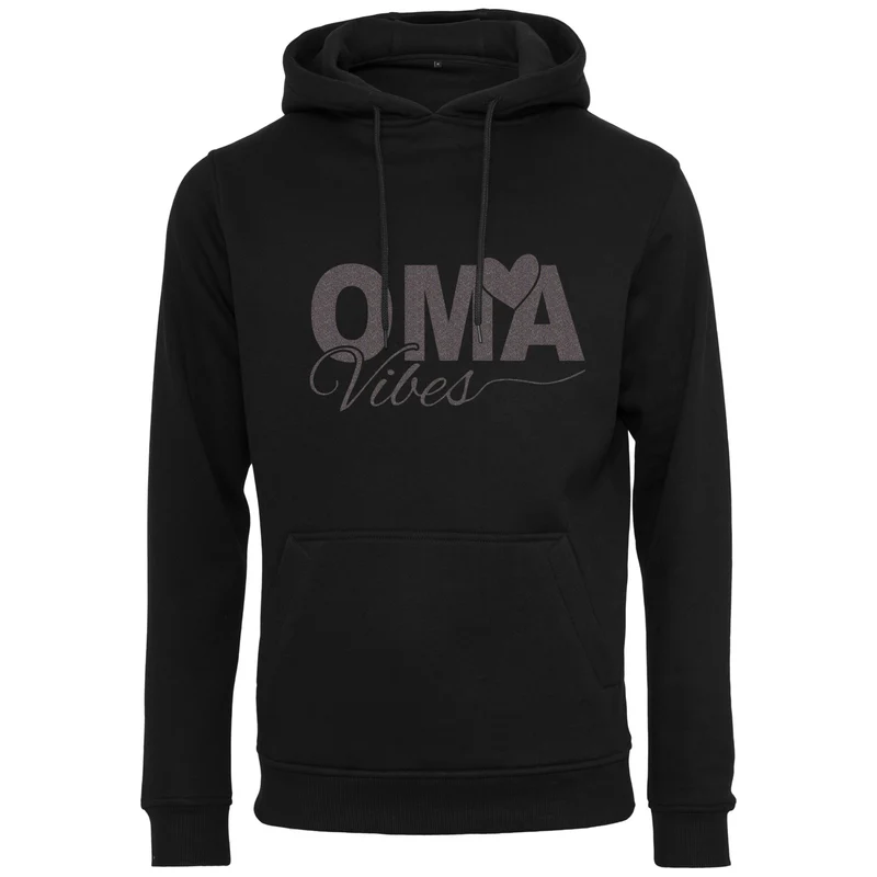 Hoodie - Oma Vibes - Druck Multi Glitter - verschiedene Farben zur Auswahl