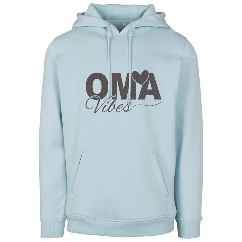 Hoodie - Oma Vibes - Druck Multi Glitter - verschiedene Farben zur Auswahl