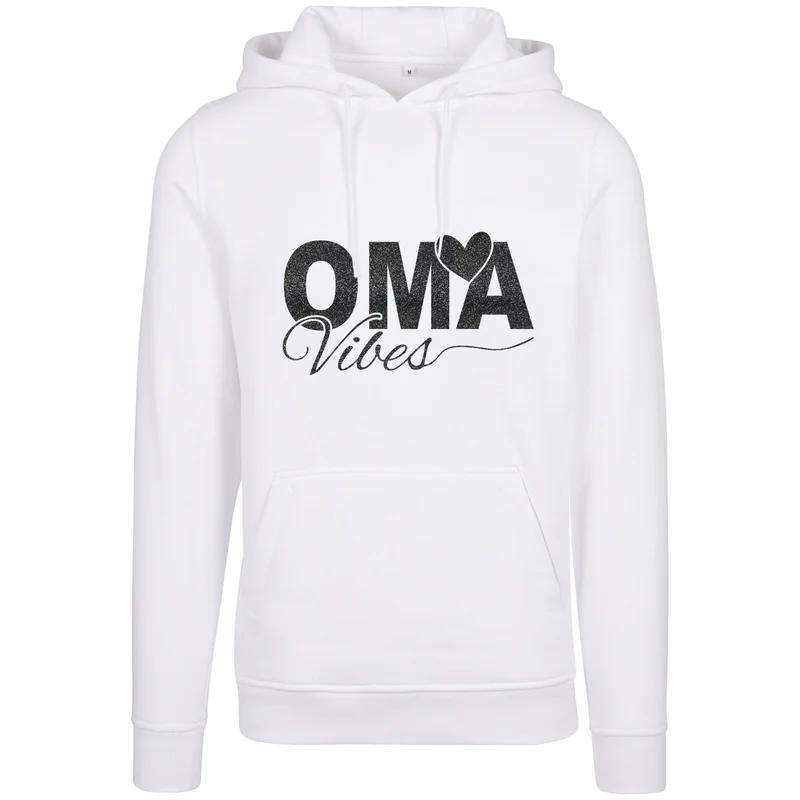 Hoodie - Oma Vibes - Druck Schwarz Glitter - verschiedene Farben zur Auswahl