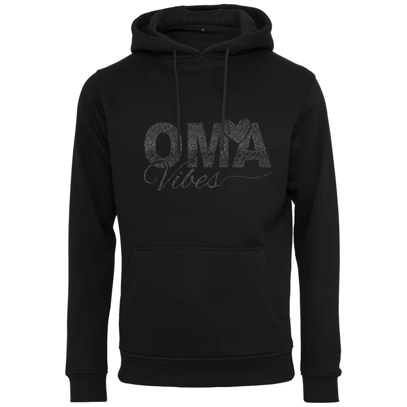Hoodie - Oma Vibes - Druck Schwarz Glitter - verschiedene Farben zur Auswahl