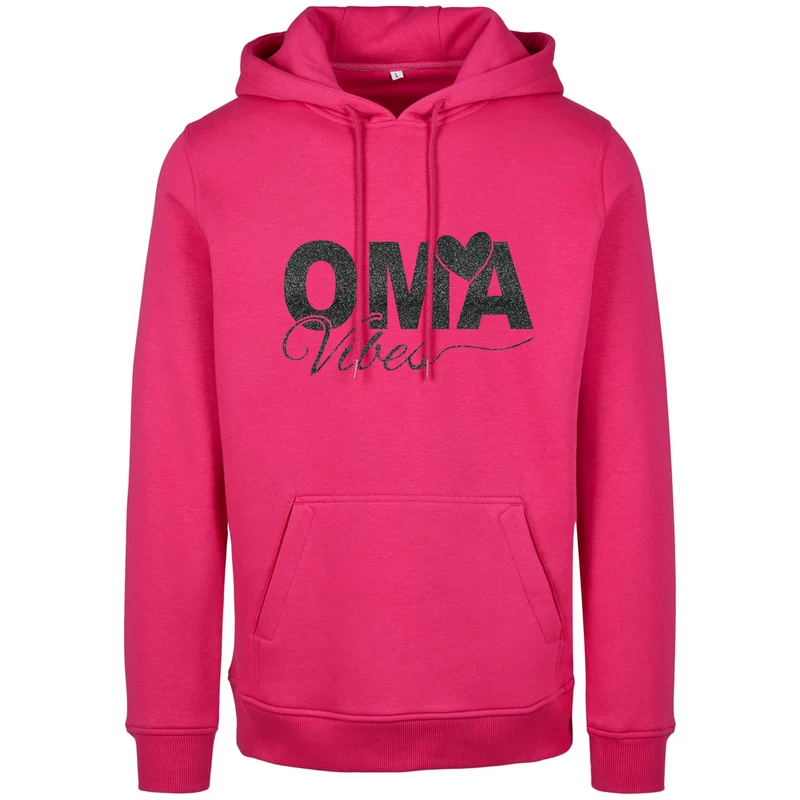 Hoodie - Oma Vibes - Druck Schwarz Glitter - verschiedene Farben zur Auswahl